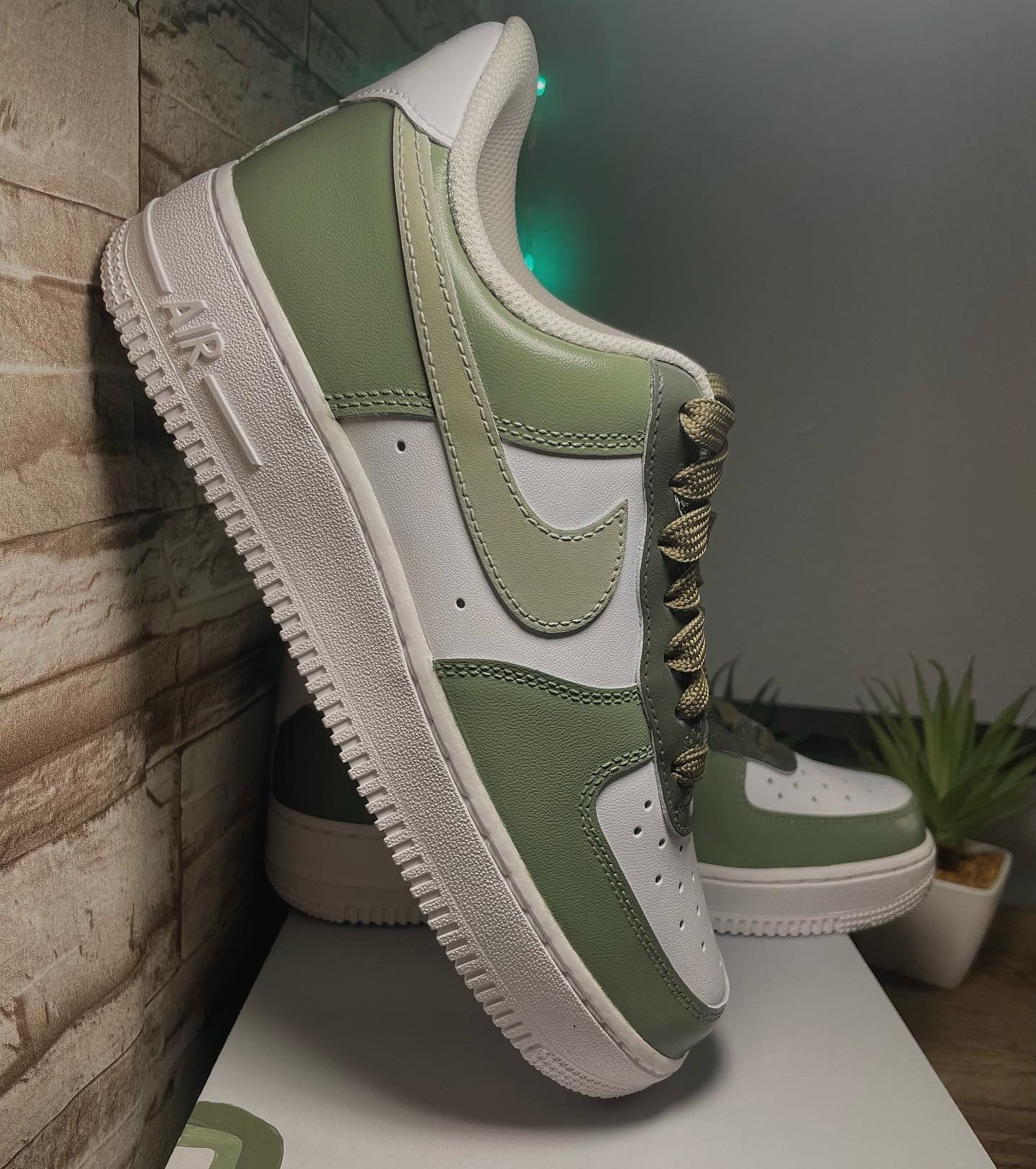 Custom Nike Air Force 1 Low Olive Green -  UK